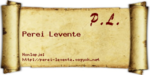 Perei Levente névjegykártya
